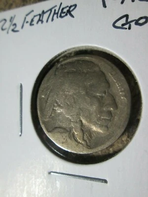 1918-S BUFFALO NICKEL  RARE 2 1/2 FEATHER  GOOD    TX1 - Image 1 of 2