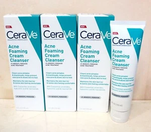 CERAVE ACNE FOAMING CREAM CLEANSER ACNE TREATMENT 5OZ EXP: 08/2024 3PC LOT - Picture 1 of 6