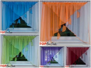 Amazing Voile Net Curtains with Leaves Tape Top High Quality Voile & Net - Picture 1 of 8