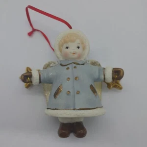 Vintage Dolgencorp Holiday Porcelain Dangling Angel w/Stars Ornament Decoration - Picture 1 of 9