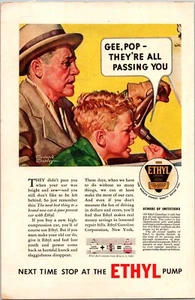 PRINT AD 1933 Ethyl Gasoline They're all Passing You Frederic Stanley 6.75 x 10 - Foto 1 di 3