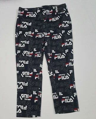 Fila Sport Womens Black Athletic Leggings High Rise Activewear Fila Printed - Image 1 of 4
