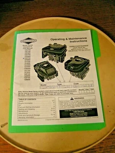 BRIGGS & STRATTON L-HEAD VERTICAL 5HP ENGINE OWNER'S MANUAL- MODEL#ASSORTED - Picture 1 of 3