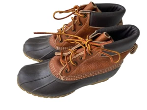 LL Bean 6” Original Bean Duck Boots Waterproof Leather Unlined Women’s Size 7 M - Picture 1 of 7