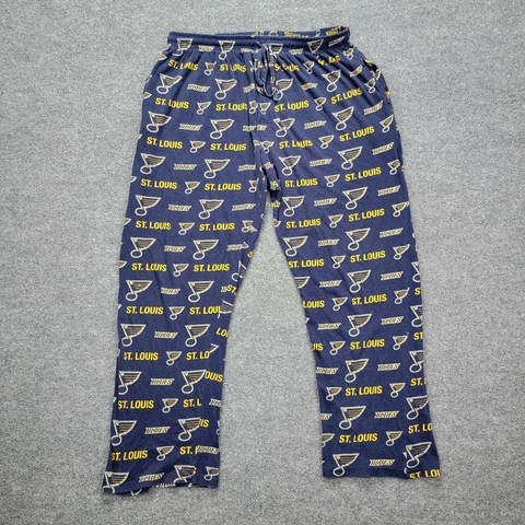 St Louis Blues Mens Pajama Pants Sleepwear Drawstring Hockey Blue Sz XL Cover