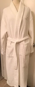 ACCAPPATOIO SPA TERRE O/S BIANCO PELUCHE MORBIDO STILE SPA CON CINTURA UNISEX - Foto 1 di 9
