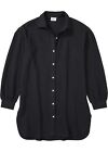 Musselin Nachthemd mit Knopfleiste Gr. 44/46 Schwarz Damenhemd Nachtkleid Neu*