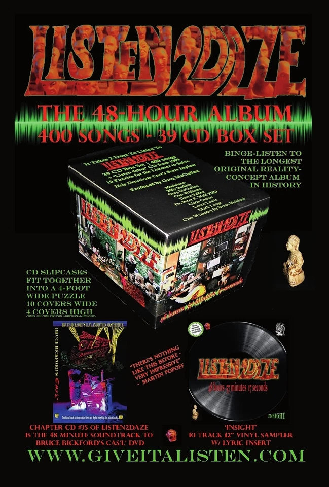 Listen2Daze: 48 Hour Concept Album 400 Songs 40CD BoxSet  Longest in History L2D - Image 1 of 4