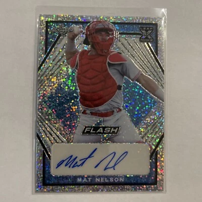 2021 Leaf Flash MAT NELSON Blue Sparkle AUTO Autograph RC Rookie Signature /50 - Image 1 of 2