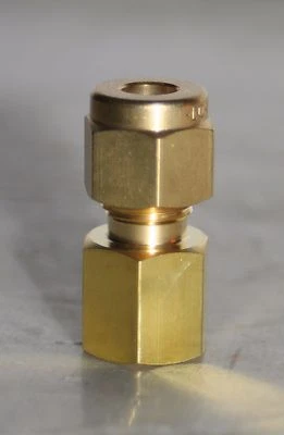 1/4" Tube x 1/8" FNPT  Brass Female Connector Fitting Ham-Let  766LB1/4X1/8 - Image 1 of 4