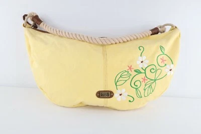 Bolso de mano Hobo floral de lona con cuerdas Levis deletrear vintage de los 90 amarillo Foto 1 de 4