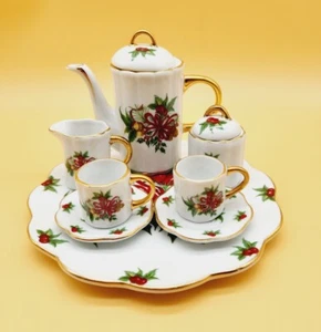 8 piece set Formalities Baum Bros China Minature tea Coffee red ribbon acorn fal - Picture 1 of 9