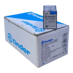 Finder 55.34.9.024.0040 Relé 24V DC 250V 7A VE.9 piezas - Imagen 1 de 12