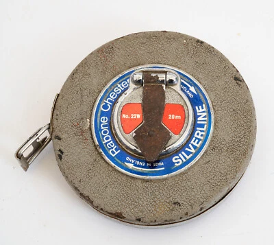 Vintage Rabone Chesterman No.  22W 66ft Silverline metal tape measure - Image 1 of 2