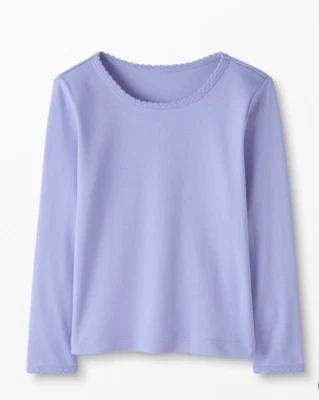 New! Hanna Andersson Girl's 12 LS Solid Power Tee Pullover Top-Purple - Image 1 of 2