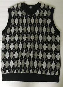XG Abbigliamento Vintage Gilet Argyle Uomo Grande - Foto 1 di 3