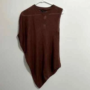 NWT Acrobat Cinnamon Brown Linen Asymmetrical Lightweight Sweater Womens Small - Picture 1 of 4