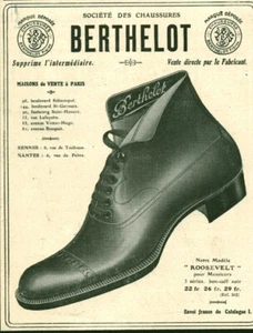 Publicité ancienne chaussure Berthelot 1909 issue de magazine - Foto 1 di 1