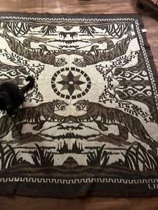 Coperta Frazada vintage boliviana Perù lana alpaca 90 x 90" Tigri frazadas - Foto 1 di 9
