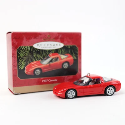 Ornamento Hallmark Keepsake vermelho 1997 Corvette C5 carros clássicos americanos vintage - Imagem 1 de 4