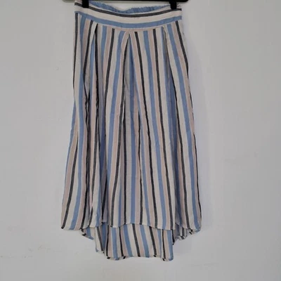 Falda mediana Max Studio para mujer mezcla de lino a rayas boho precio de venta sugerido por el fabricante $78 Foto 1 de 4