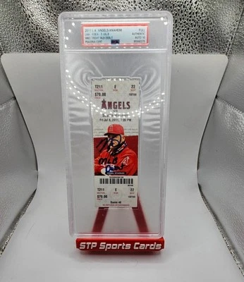 July 8, 2011 -Mike Trout Signed Full Ticket MLB Debut - PSA Authentic.PSA/DNA 10 - Image 1 of 4