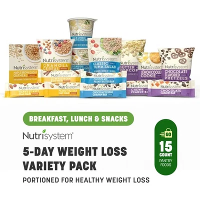 ​​Nutrisystem Paquete de Pérdida de Peso de 5 Días | 15 Unidades | Desayuno, Almuerzo, Snacks​ Foto 1 de 4