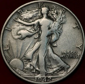 1942-S San Francisco Mint Silver Walking Liberty Half - Picture 1 of 2