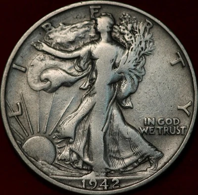 1942-S San Francisco Mint Silver Walking Liberty Half - Image 1 of 2