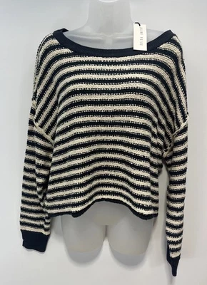 Suéter corto Blank Paige nuevo con etiquetas para mujer a rayas de gran tamaño tejido manga alfil Foto 1 de 4