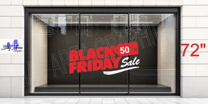 Business Window Vinyl Decal – Black Friday % Sale Waterproof Sign ORACAL 651 - Picture 1 of 20
