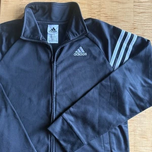 ADIDAS Full Zip Black Track Jacket Sweatshirt Kids/Youth Size Large 14/16 - Picture 1 of 16