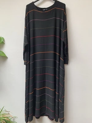 Ralston Jersey Maxi Dress Size Large Oversized Loose Fit Striped  Long Sleeve - Image 1 of 4