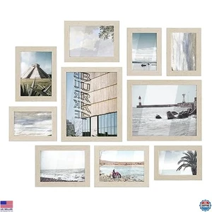 Juego de 10 marcos de fotos collage, 2x 8x10, 4x 5x7, 4x 4x6, decoración de pared, beige - Imagen 1 de 6