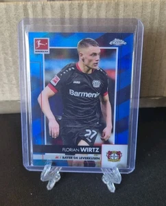2020-21 Florian Wirtz /150 RC Topps Chrome Bundesliga Blue Refractor - Bild 1 von 2