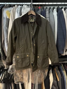 Barbour Ashby Waxed Jacket Olive Green Men's Size Small - Picture 1 of 3