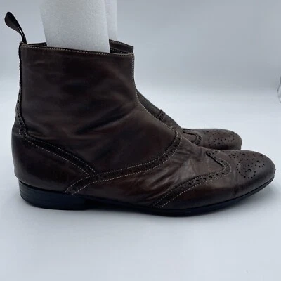 Paul Smith Side Zip Ankle Boot Men’s Size US 10 Brown Leather - Image 1 of 4