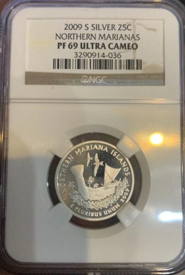 2009 S Northern Marianas Quarter 25c NGC PR69 Ultra Cameo Blast White SILVER - Image 1 of 1