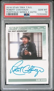 2016 STAR TREK TNG PORTFOLIO SIGNED AUTOGRAPH ROBERT COSTANZO LOW POP PSA 10 - Picture 1 of 2