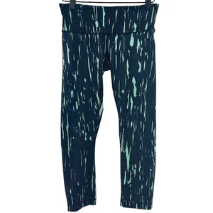 Lululemon Women's Black/Navy/Teal Streaks Patterned Yoga Pants Leggings, Size 4 - Picture 1 of 7