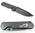 Sanrenmu 7010 LUI-SH Frame Lock Compact Folding Pocket Knife Black Rare!