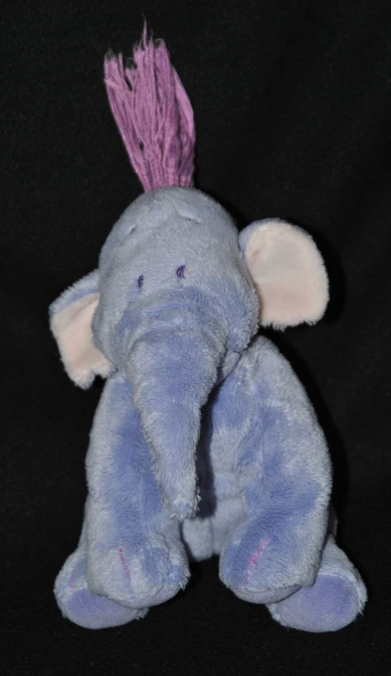 Peluche doudou éléphant mauve violet Lumpy DISNEY NICOTOY Winnie 19cm assis TTBE - Photo 1/1