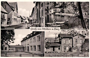 AK RHÜDEN /HARZ /SEESEN Kr. GOSLAR Mehrbild Schule, Bahnhof, Schlackenstr. 50er - Bild 1 von 1