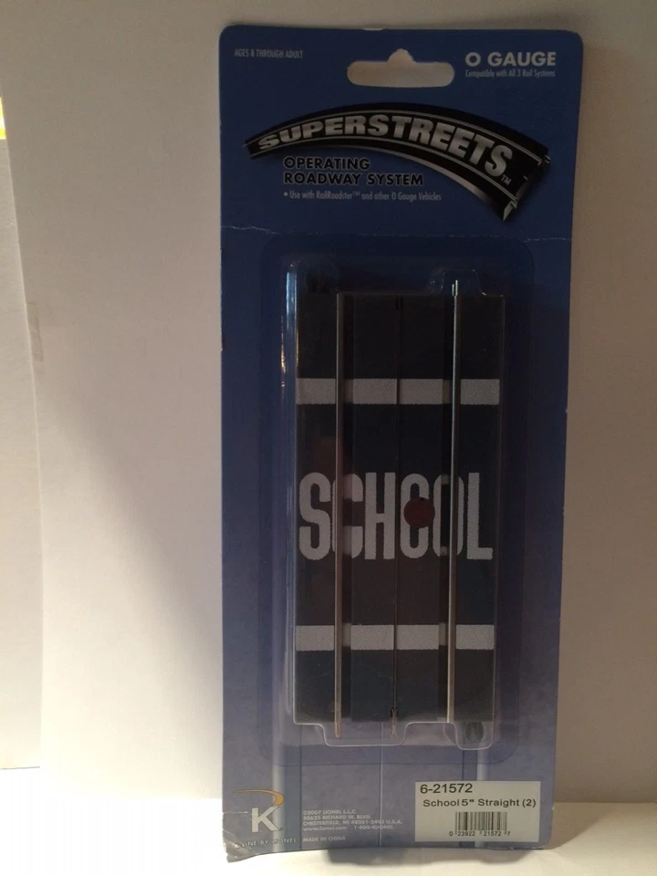 K-Line 21572 SuperStreets 5" School Straight Track 1 pkg. of 2 pcs. New in pkg. - Image 1 of 1