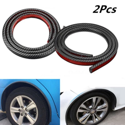 2件汽车挡泥板加长轮眉毛保护垫碳纤维防磨条  — 第 1/4 张图片