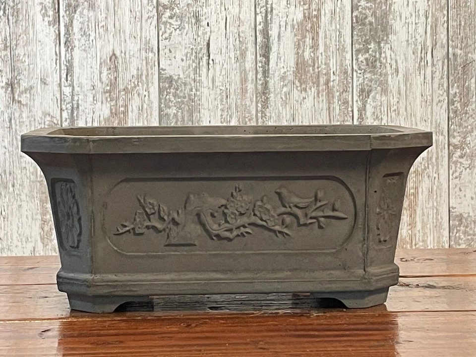 Bonsai de hormigón rectangular grande 13,75” X 10” X 5,5” color “carbón” Foto 1 de 4