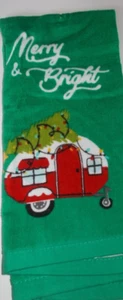VOLL mehrfarbiges Küchentuch KATZE WEIHNACHTEN FRÖHLICH HELL CAMPER Baumwolle - Bild 1 von 1