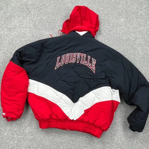 Vintage Louisville Cardinals Jacket Men XL Red Black Colorblock Coat 80s 90s USA Cover