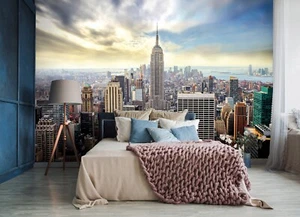 Teens room giant Wall Mural photo wallpaper 368x254cm New York blue skyline - Imagen 1 de 11