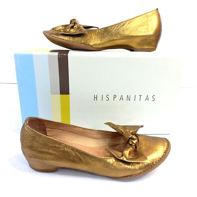 Hispanitas Oro Baviera Bronce Arco Pisos Talla UK 3.5 EU 36 RRP £69.99 Foto 1 de 4